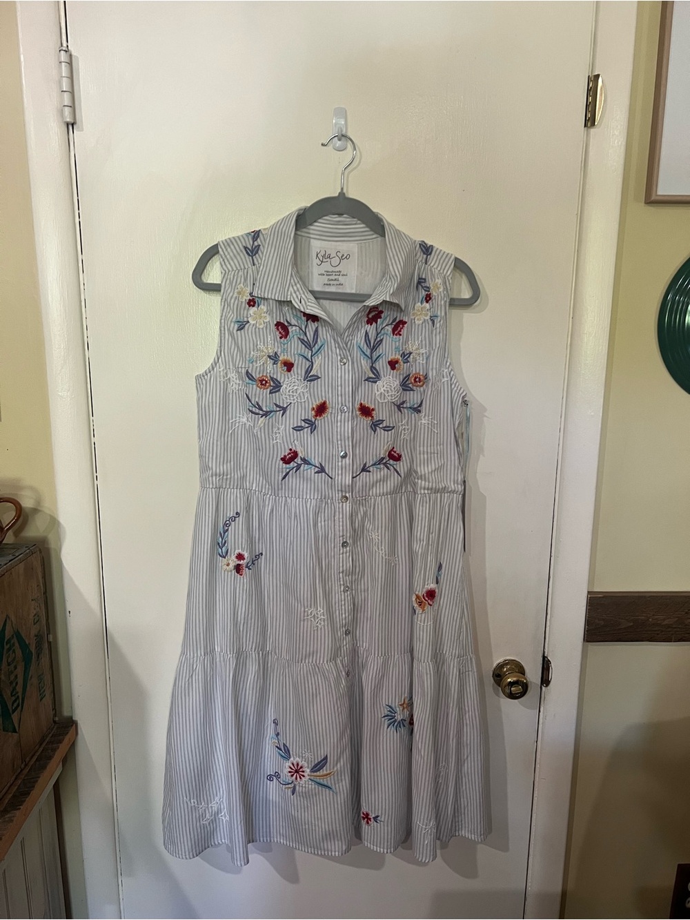 Kyla Seo NWT Striped Embroidered Dress